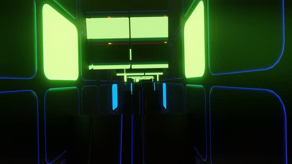 VJ Loop Background Abstract Flashing Neon Tunnel