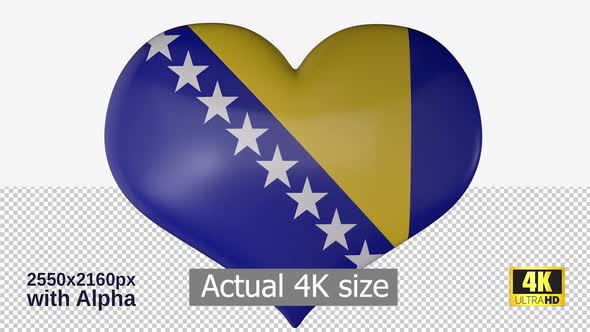 Bosnia And Herzegovina Flag Heart Spinning