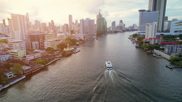 4K UHD :Bangkok thailand aerial city view drone footage over the city.