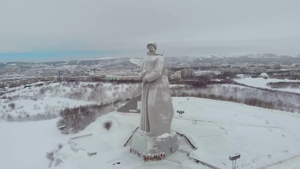 Aerial View of Alyosha Memorial Murmansk