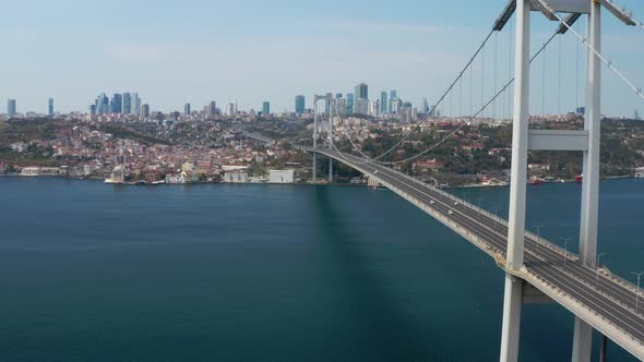Istanbul Bosphorus Bridge Quarantine Aerial View 