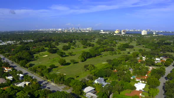 Aerial Video Miami Shores Neighborhood Florida Usa