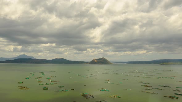 Time Lapse Taal Volcano in Lake