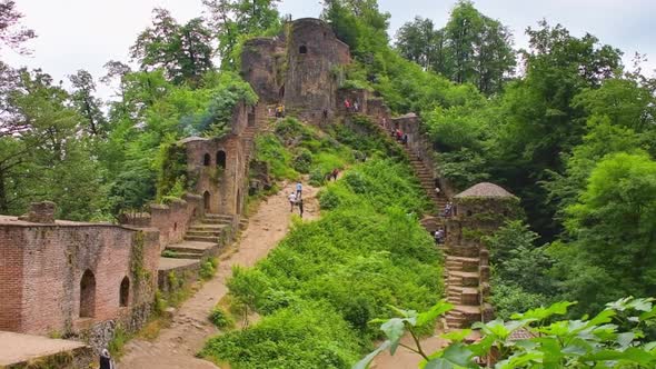 Rudkhan Castle With Visitors