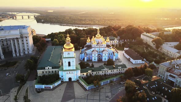 St. Michael's Golden-Domed Monastery in the Morning. Kyiv, Ukraine