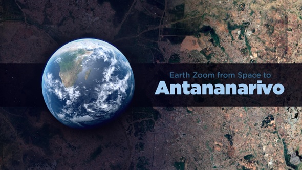 Antananarivo (Madagascar) Earth Zoom to the City from Space