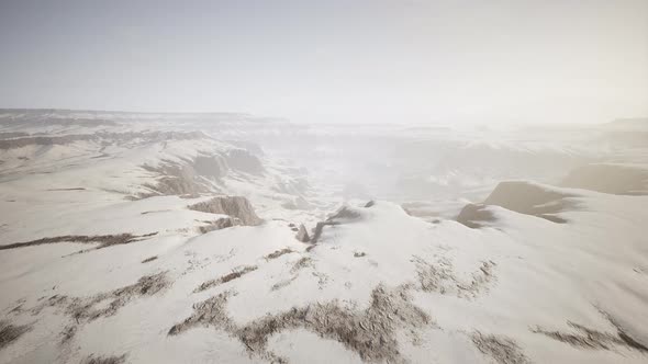 Rocks Covered in Snow in Winter