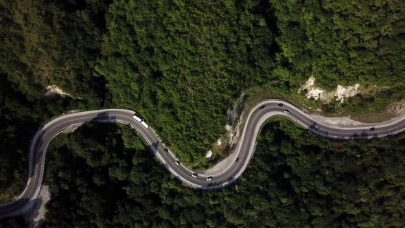 Mountain Winding Zig Zag Road