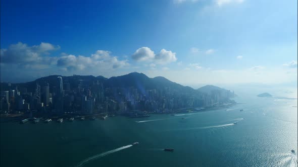 Beautiful building and architecture around Hong kong city skyline