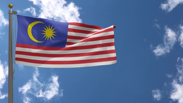 Malaysia Flag On Flagpole