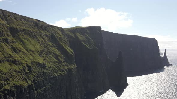 Drone Of Coastline And Rocks Of Suduroy