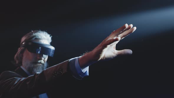 The Presenter Showing Virtual Reality Glasses