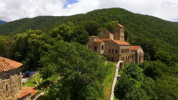 Beautiful landscape of Alazani valley and Nekresi monastery in Georgia, travel