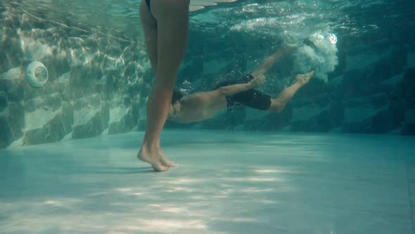 Man Freestyle Stroke Underwater