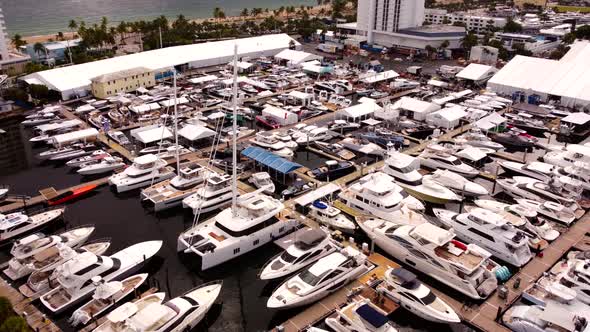 Boat Show Flyover 4k Video