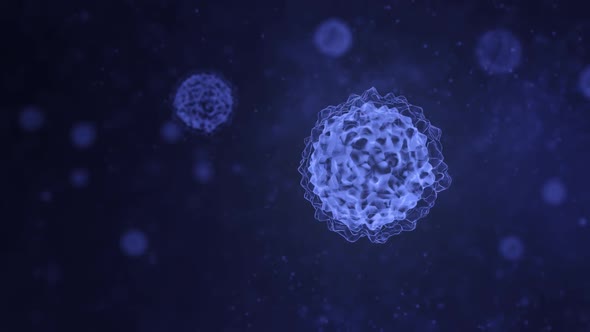 Corona Virus Bacteria 4K Blue