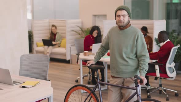 Start-Up Office Worker with Bicycle