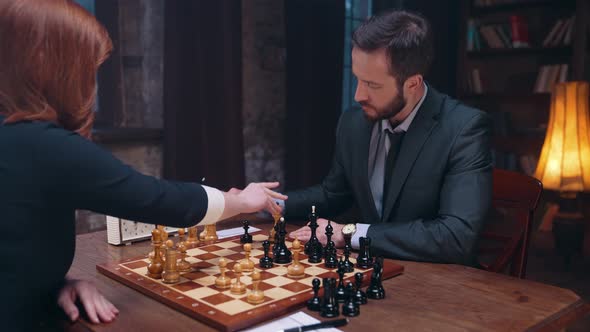 Young Man Play Chess