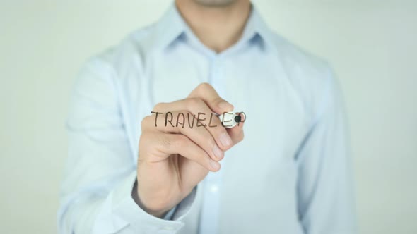 Traveler, Writing On Transparent Screen