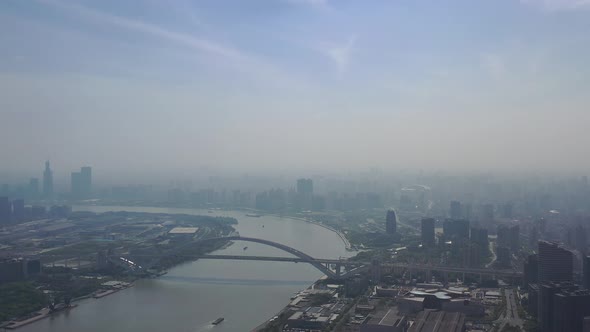 Shanghai City Aerial, China Horizon