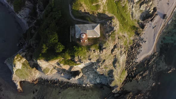 Lighthouse Baluzek on the Coast of the Sea of Japan