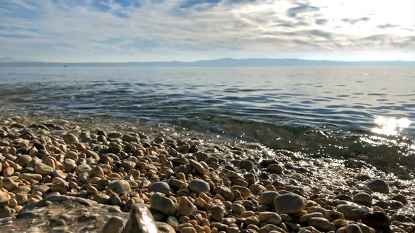 Pebble Beach Coastline And Sea Landscape