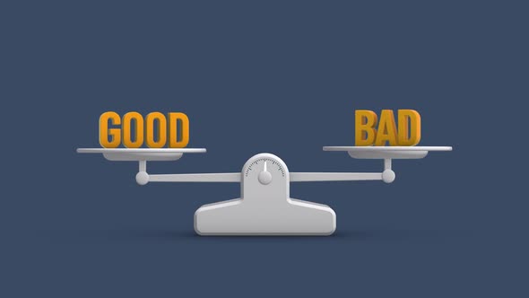 Good vs Bad Balance Weighing Scale Looping Animation