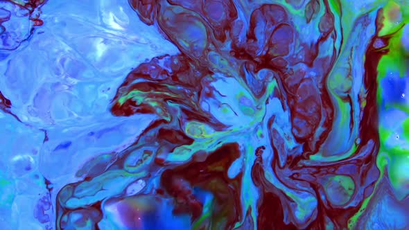 Close Up Of Abstract Colorful Fluid Paint Background Textured 5