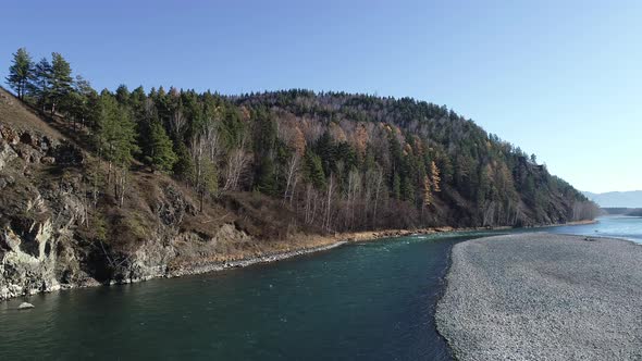 Beautiful Siberian Landscape Abakan River in Khakassia