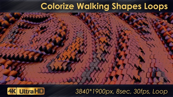 Colorize Walking Shapes Loops
