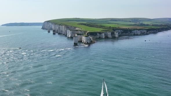 Old Harry Rocks a Chalk Cliff Formation Eroded by the Sea