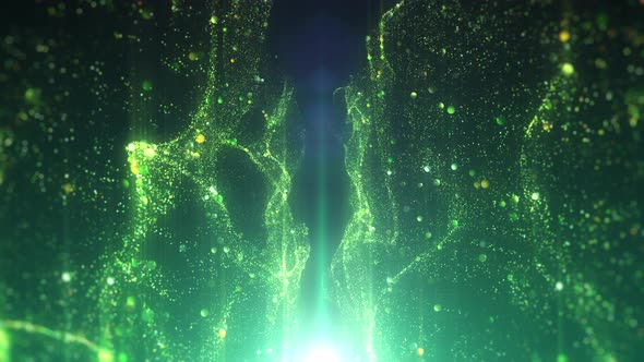 Green Particle Lights Background