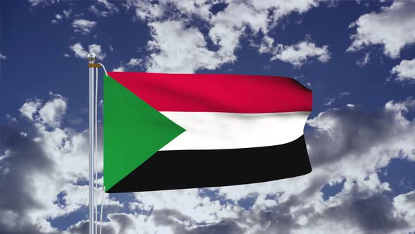 Sudan Flag Waving 4k