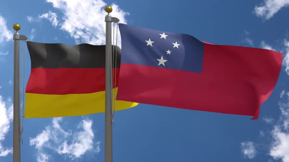 Germany Flag Vs Samoa On Flagpole