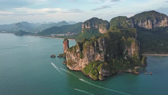 Aerial View of Tropical Lagoon, Railay, Thailand