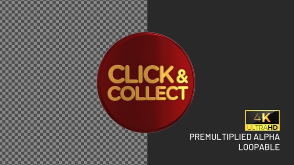 Click & Collect Rotating Looping Badge with Alpha Channel