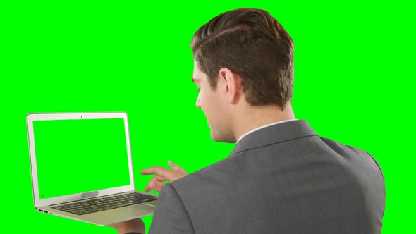 Businessman using laptop