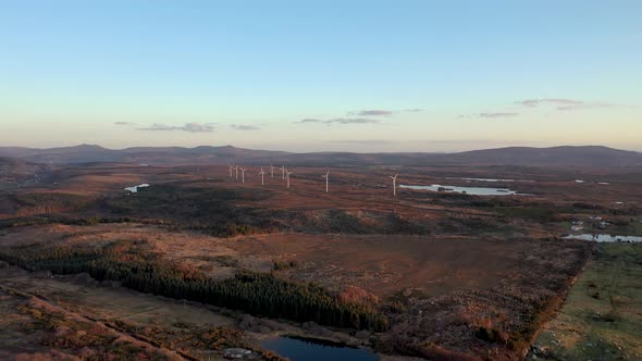 The Loughderryduff Windfarm Between Ardara and Portnoo During the Winter in County Donegal  Ireland