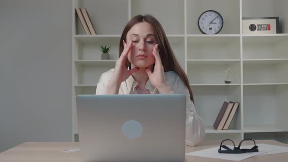 Shocked Stressed Young Woman in Shirt Looking at Laptop Screen Feeling Bad Surprise Amazed Girl