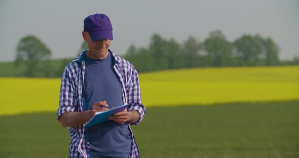 Farmer Working at Farm Agriculture