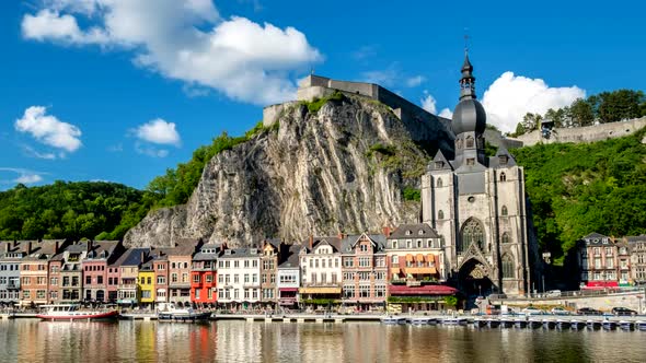 Timelapse of Dinant Town Belgium