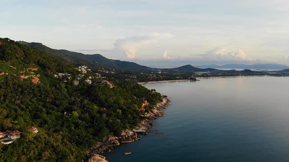 Beautiful high view of nature with sea ocean