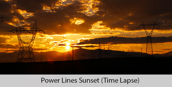 High-voltage Transmission Line Sunset