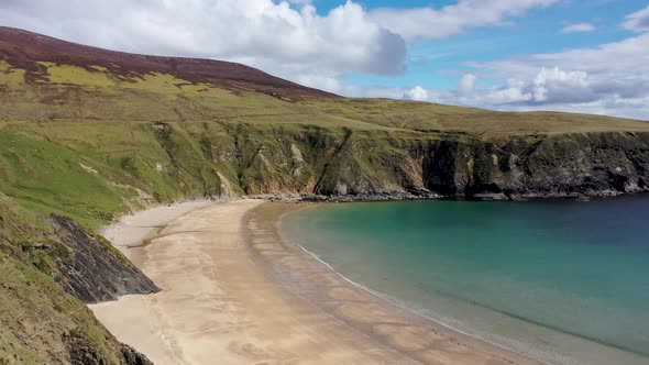 Aerial View of the Beautiful Coast at Malin Beg in County Donegal  Ireland