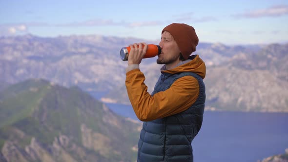 A Man Travels in Montenegro in Autumn