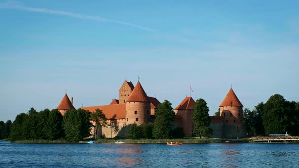 Trakai Island Castle in Lake Galve, Lithuania