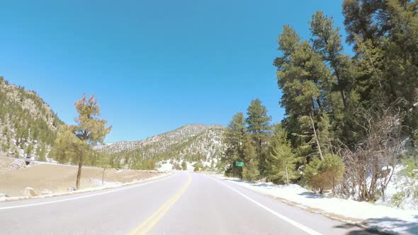 POV point of view -Driving West to Estes Park on highway 36.