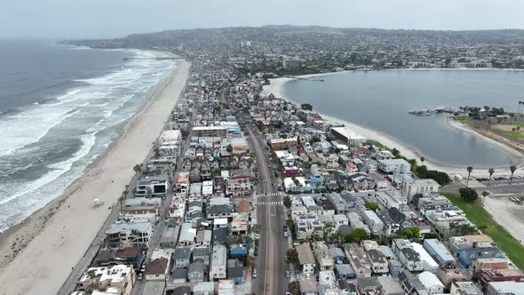 Aerial View of Mission Bay in San Diego California