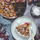 Delicious Plum Tart Dessert on a Dark Background - VideoHive Item for Sale