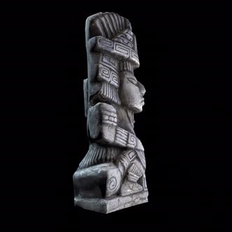 Maya rock statue alpha rotate 3k